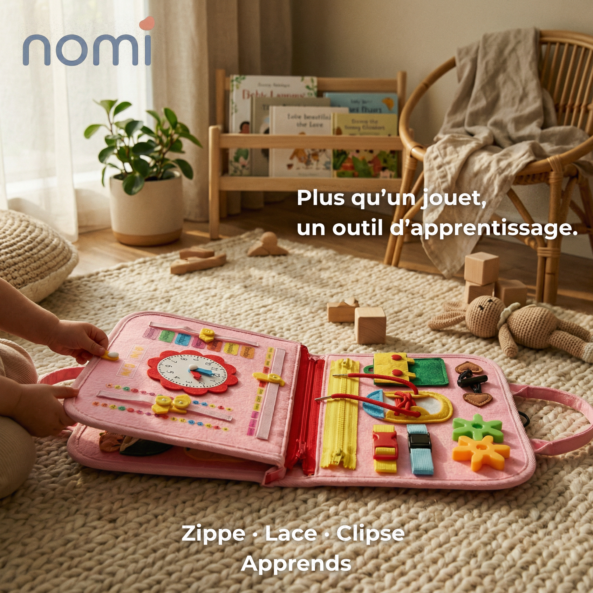 La valise d'activités Nomi apprend aux enfant la motricité 